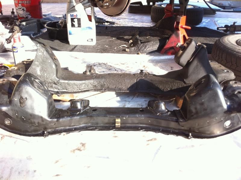 AE86 with S13 front crossmember for SR/KA swap and AE86 LCA